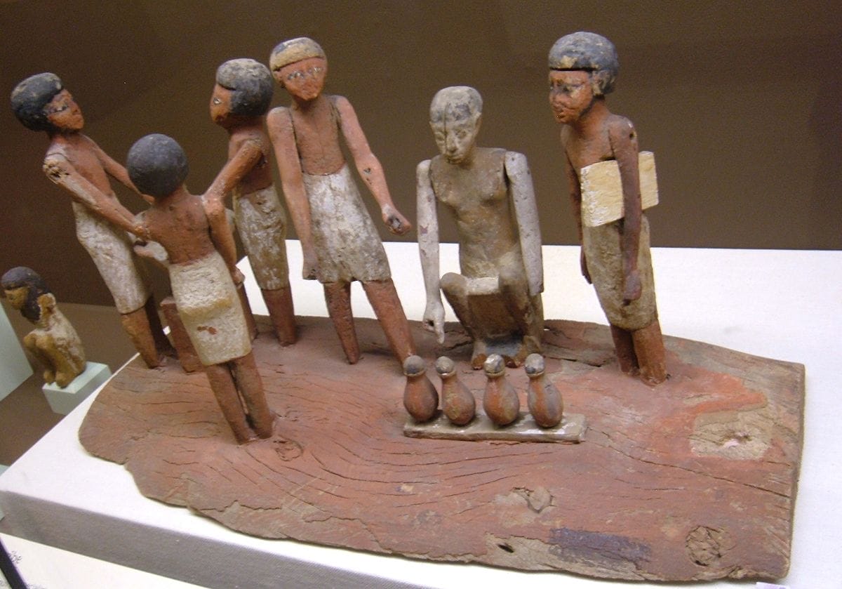 Wooden model showing beer brewing in ancient Egypt