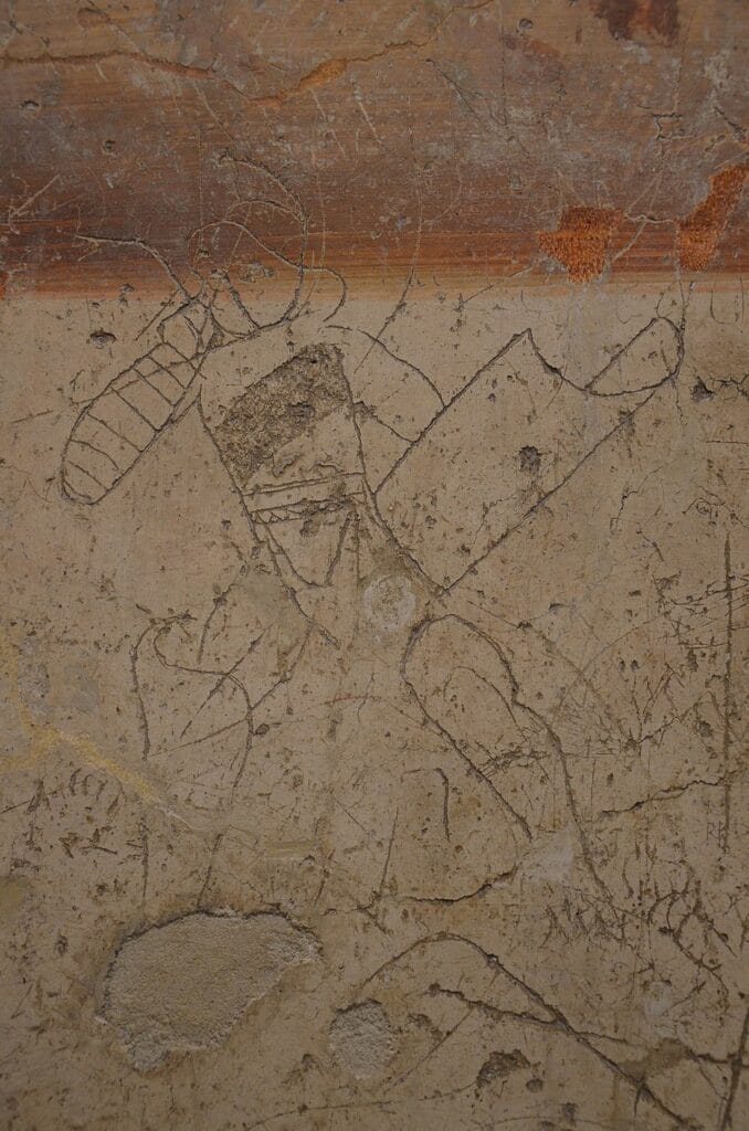 Graffito showing a gladiatorial fight from Pompeii