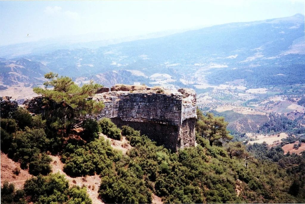 Citadel of Sardis on a steep spur of Mount Tmolus, overlooking the Hermus plain.