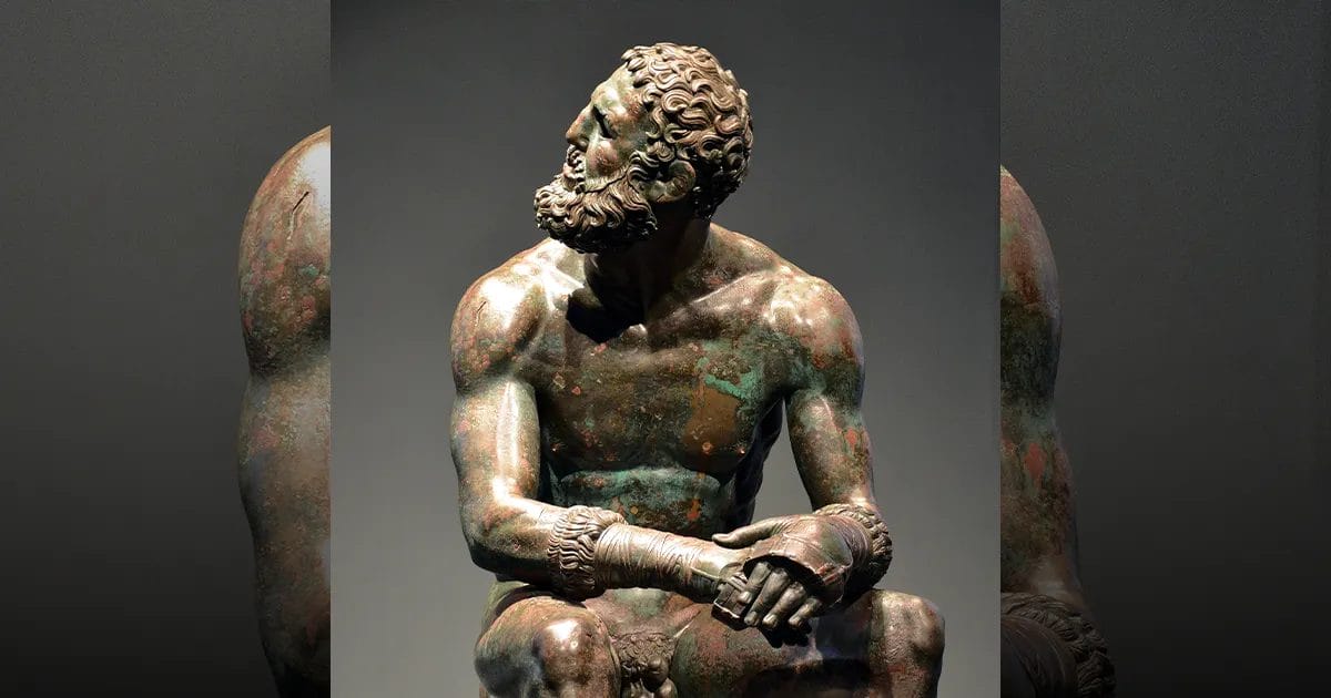 The “Boxer at Rest” Shows Fresh Cuts and Cauliflower Ears