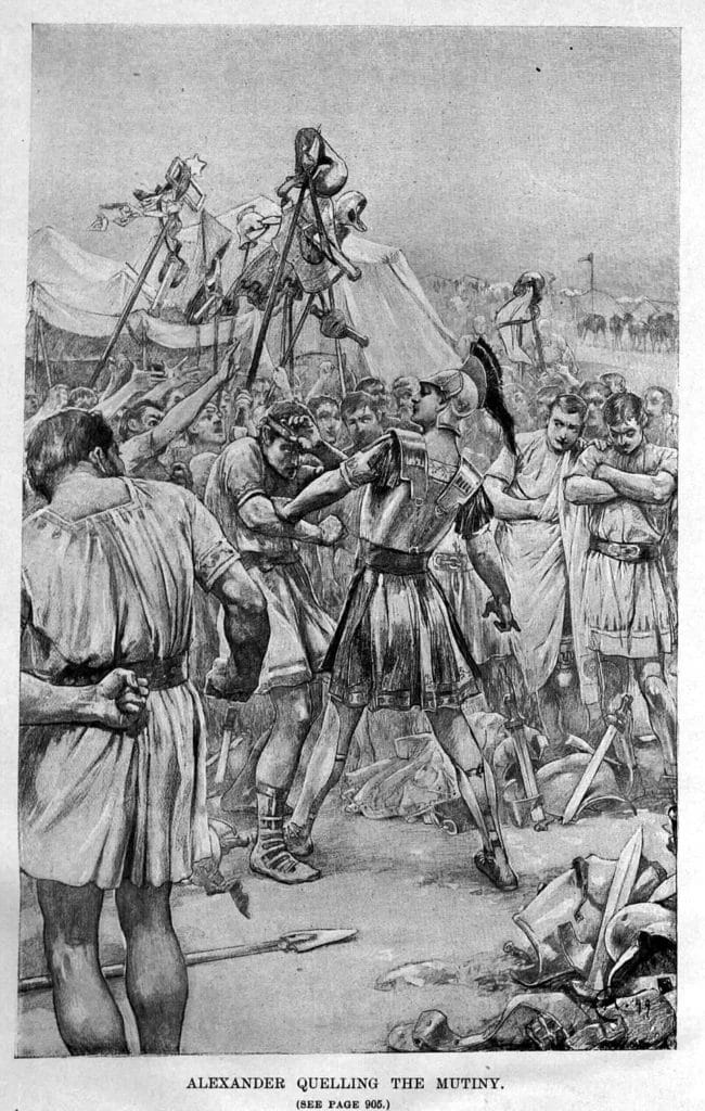Engraving of Alexander addressing and disciplining the army at Opis