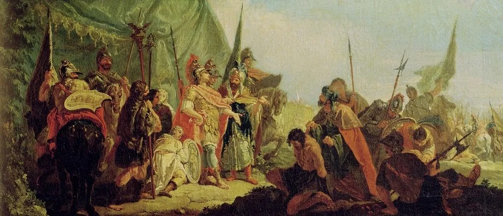 Painting of Porus and Alexander