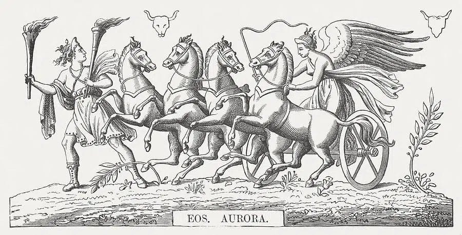Roman Aurora figure used to anchor the PIE dawn goddess who opens the gates of day.