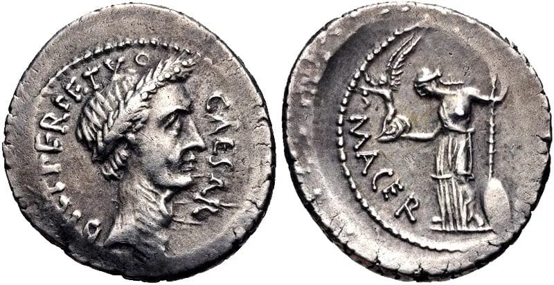 Silver denarius with legend DICT PERPETVO and Venus on reverse