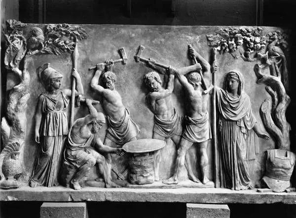 Cyclopes at Vulcan’s forge relief