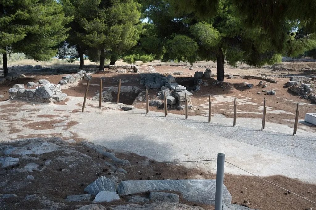 Stone starting line and track at Isthmia stadium
