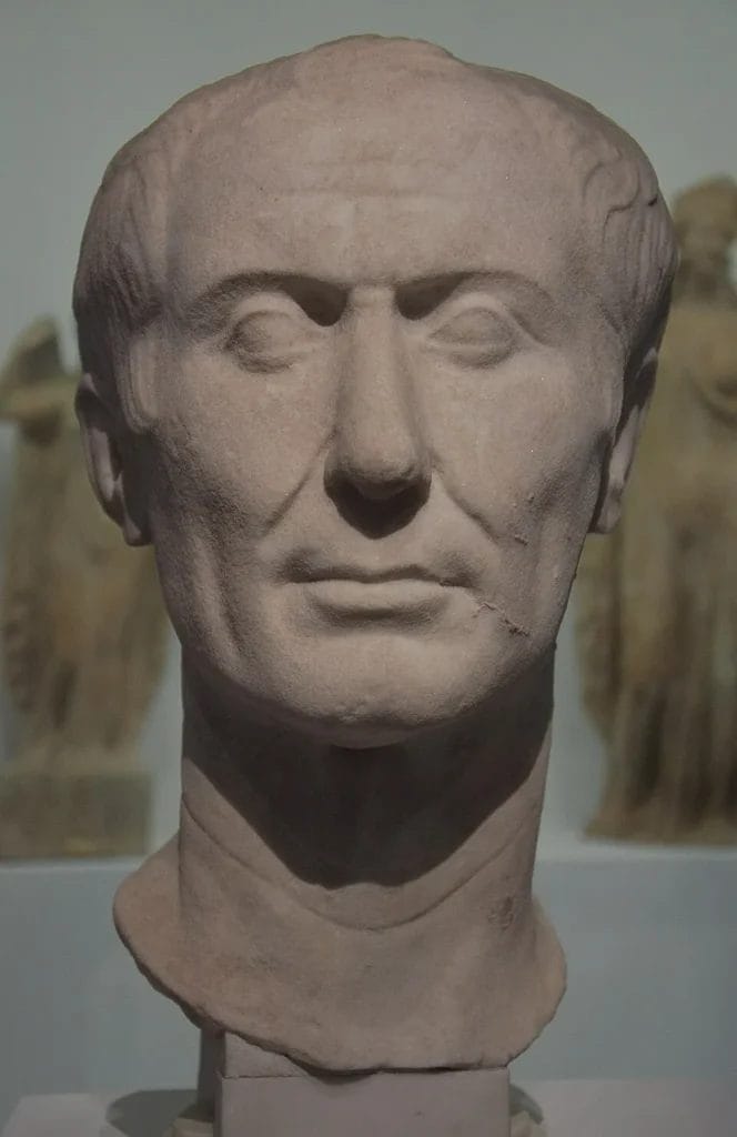 Marble bust of Julius Caesar, three-quarter view from Turin’s Museo di Antichità