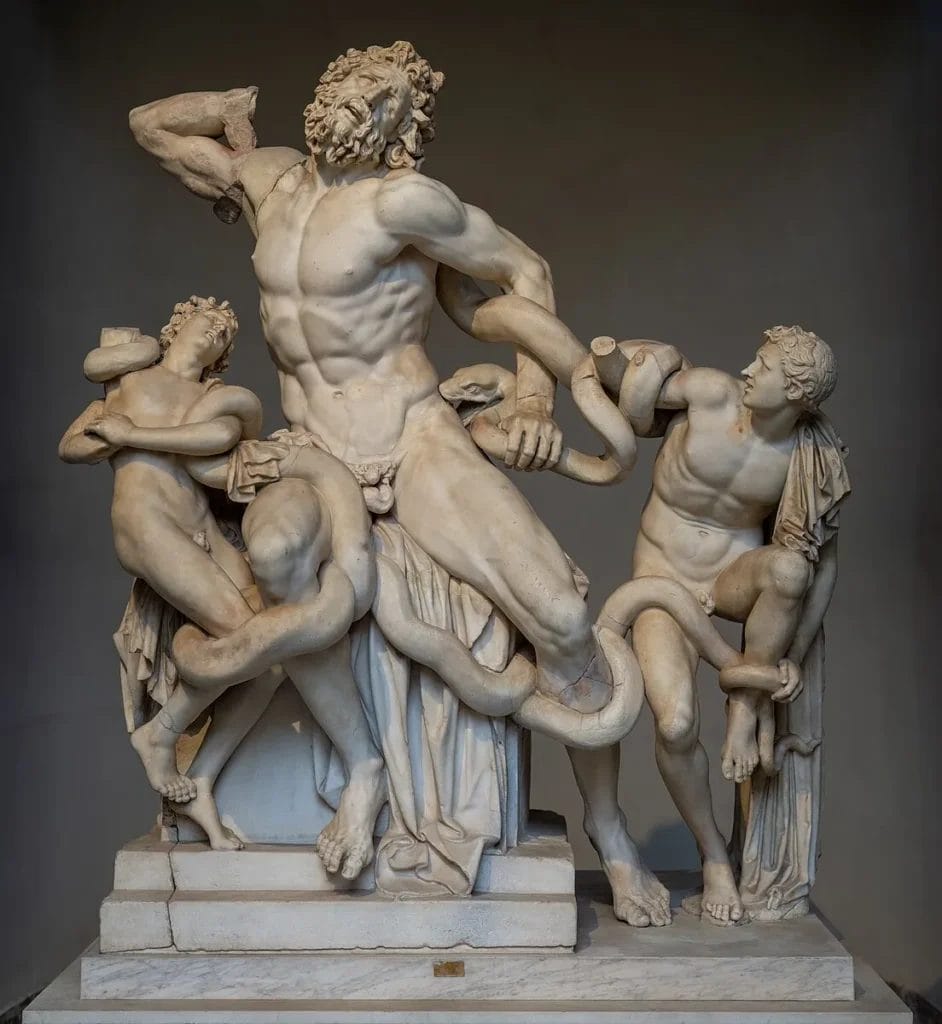 Hellenistic marble of Laocoön entwined by serpents