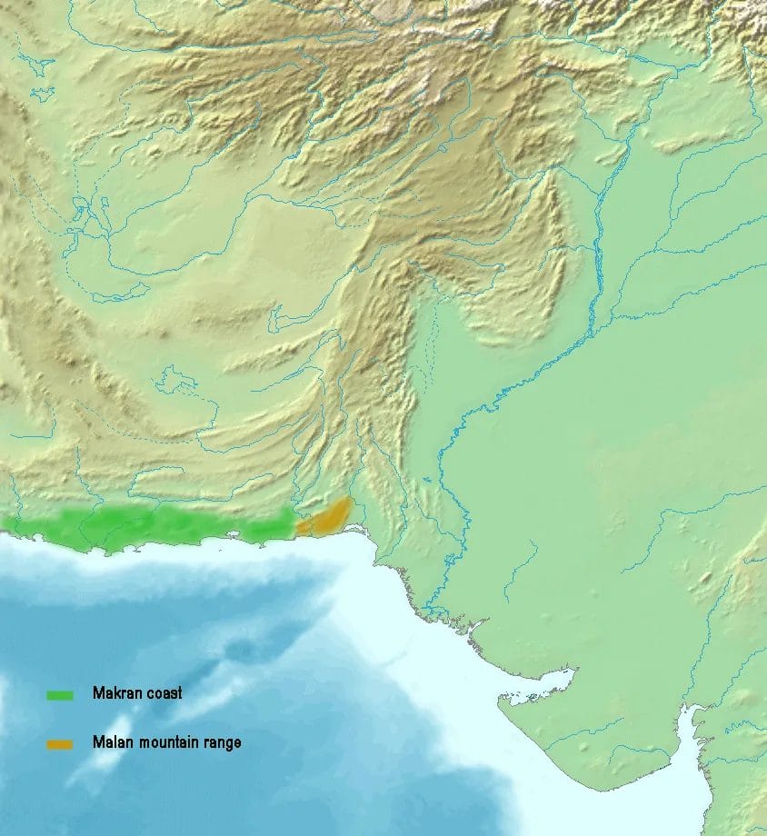 Arid Makran coast and Arabian Sea