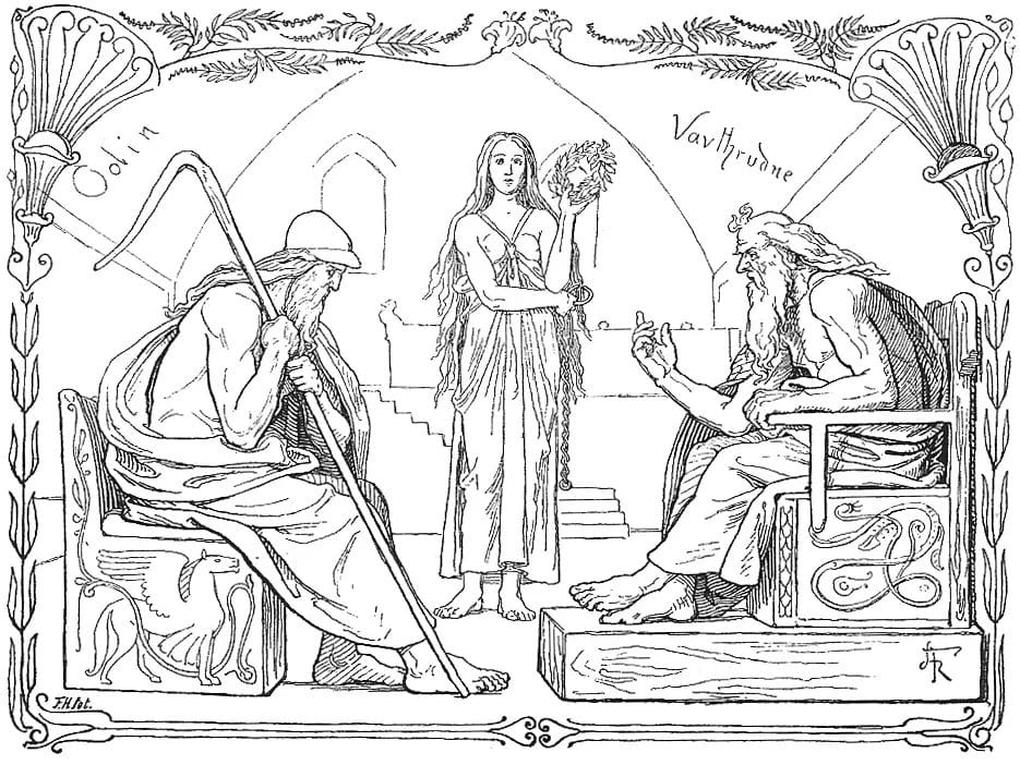 Odin debates Vafthrudnir illustration