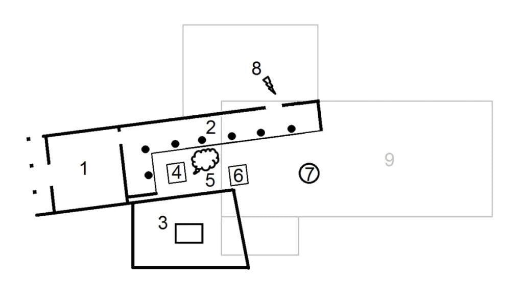 Diagram of Acropolis sector with features labeled