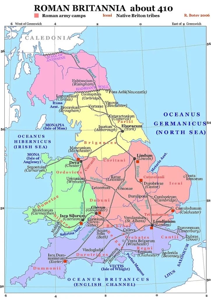 Map of Roman Britain provinces
