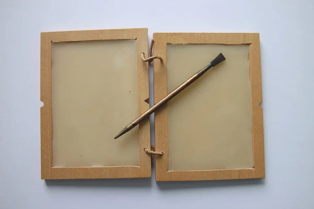 Roman wax tablet with stylus