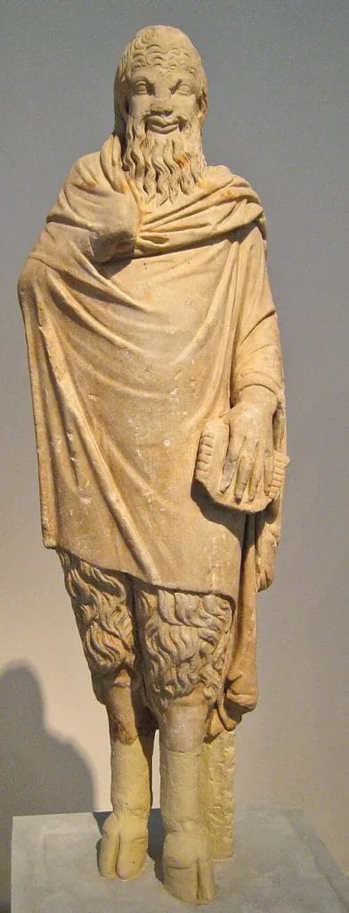 Marble statue of Pan from Sparta in Athens museum