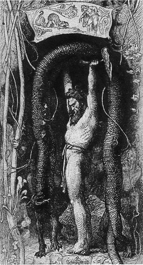 Thor lifting the cat in illusion contest