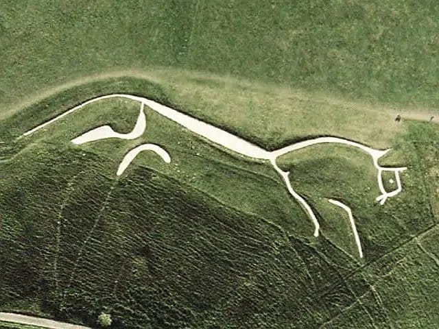 Aerial view used to discuss horse cult, speed, and rescue in Indo-European myth.