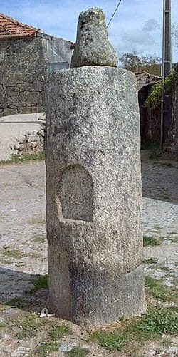 Portugal Roman milestone in countryside