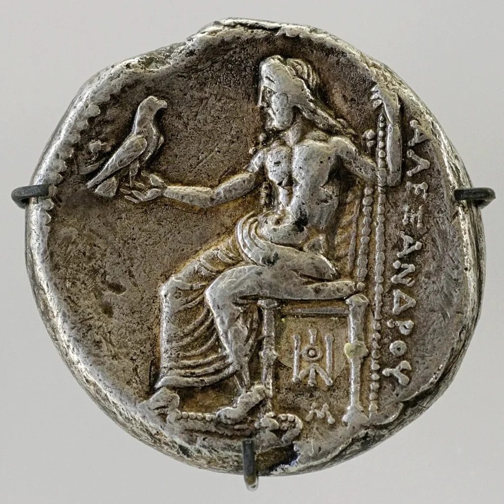 Zeus seated with eagle coin