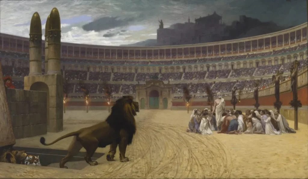 Roman punishments damnatio ad bestias arena lions