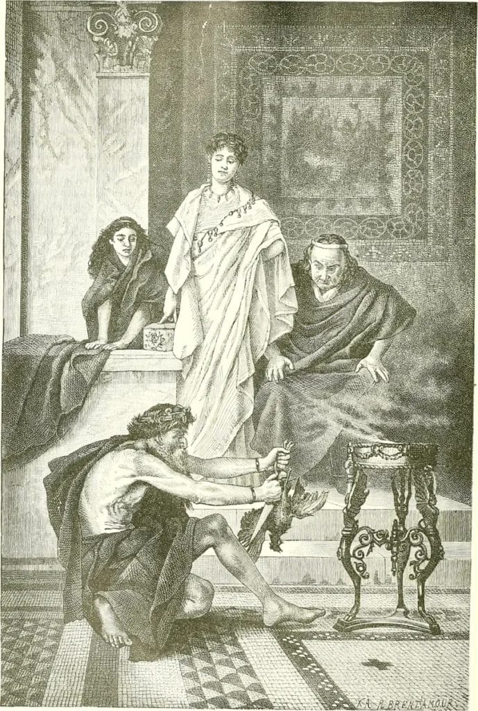 1897 book illustration showing Roman priests