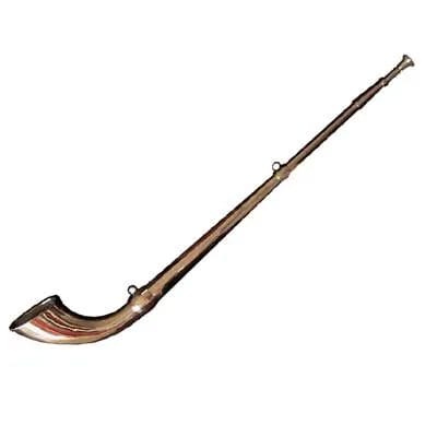 Curved lituus staff used by Roman augurs to mark sacred sky zones for bird omens