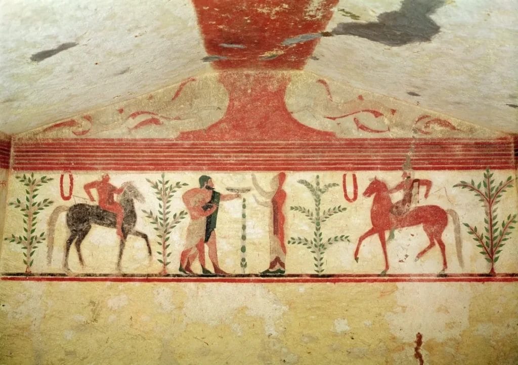 tomb baron offering ritual etruscan art