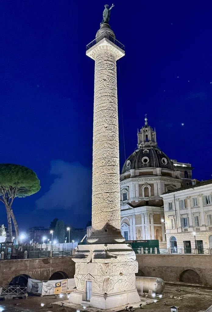 Trajan's Column at Night by Naomi Pannell