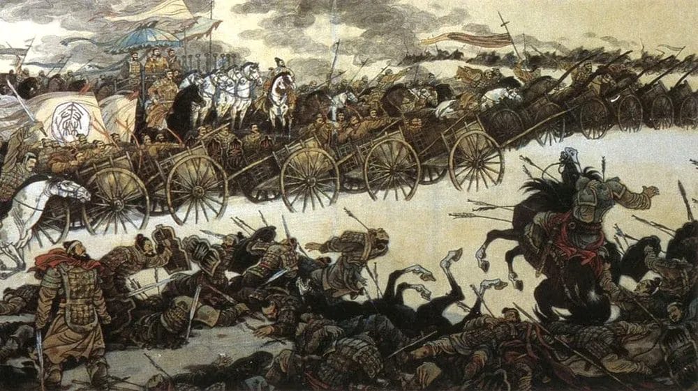 Changping ancient battle showing 450,000 casualties in Warring States siege warfare and massacre.