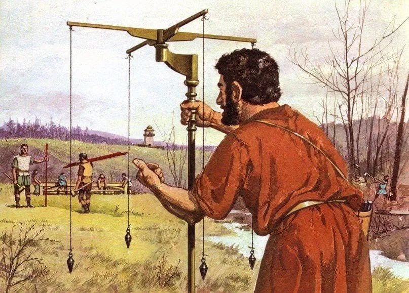 Reconstruction of Roman measuring tool. Source: IMPERIUM ROMANUM