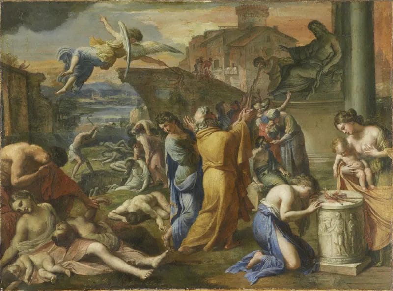 The Plague of Athens from delayed burial and inadequate corpse disposal practices.