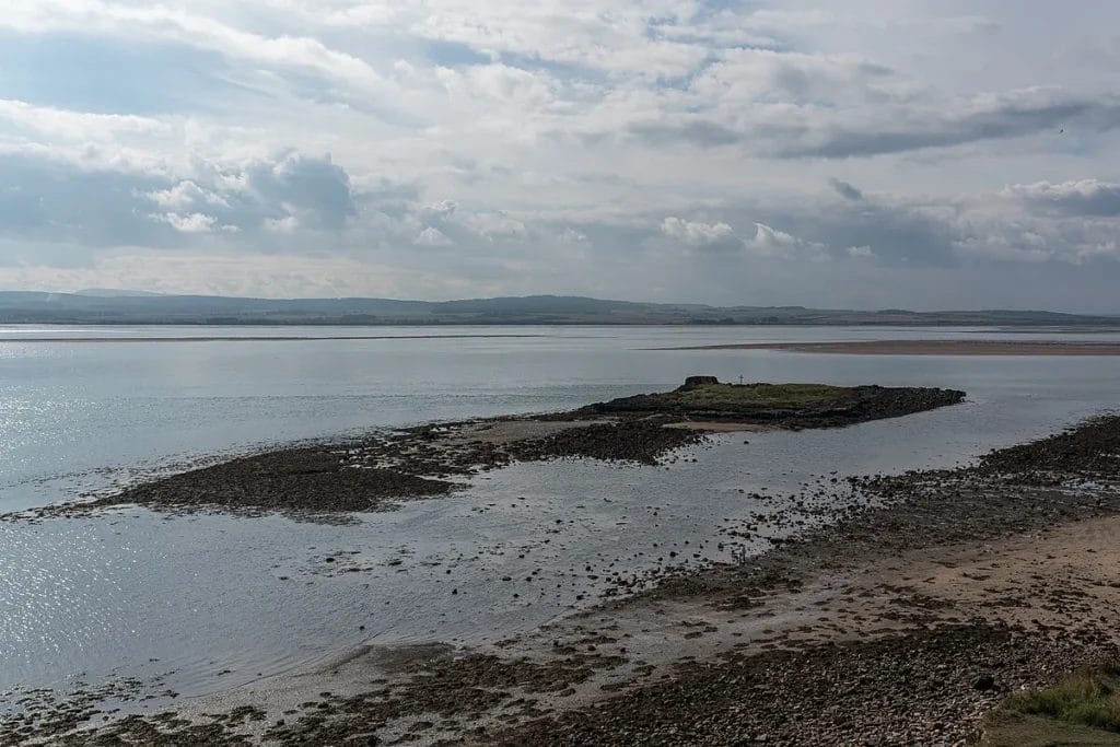 St Cuthbert’s Island near Lindisfarne at low tide