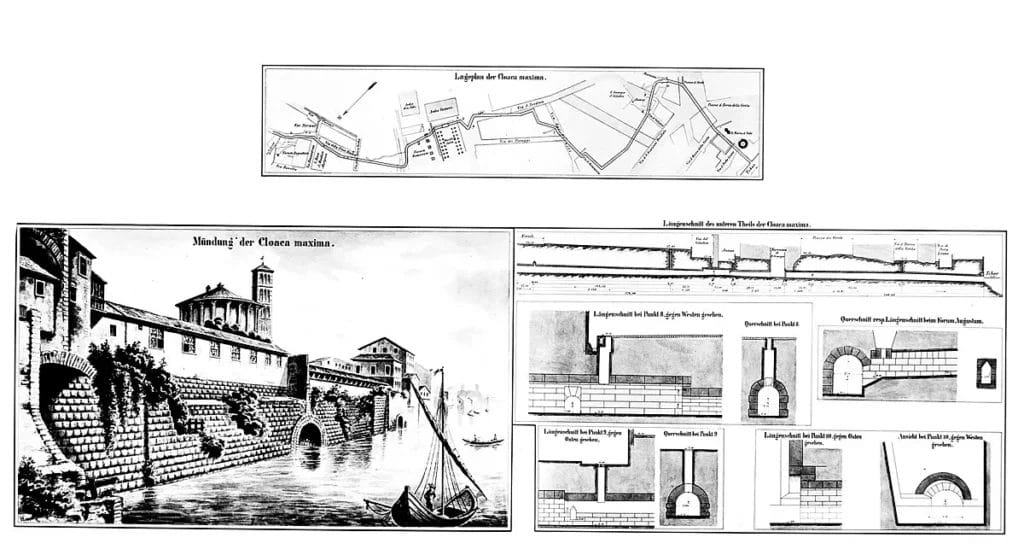 Interior Cloaca Maxima Roman drainage channel archaeological construction evidence excavation