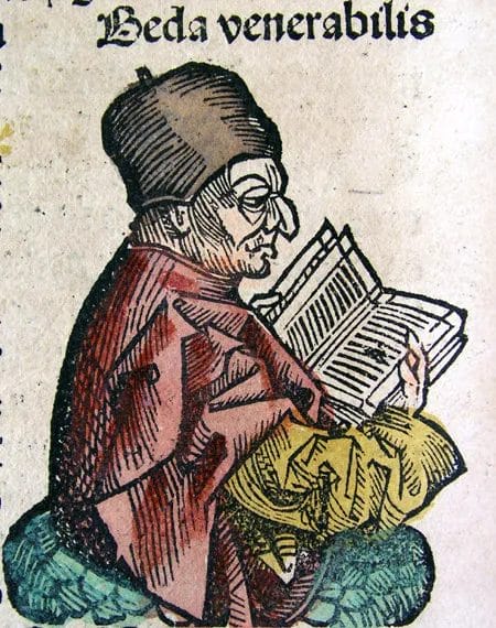 Venerable Bede medieval woodcut portrait