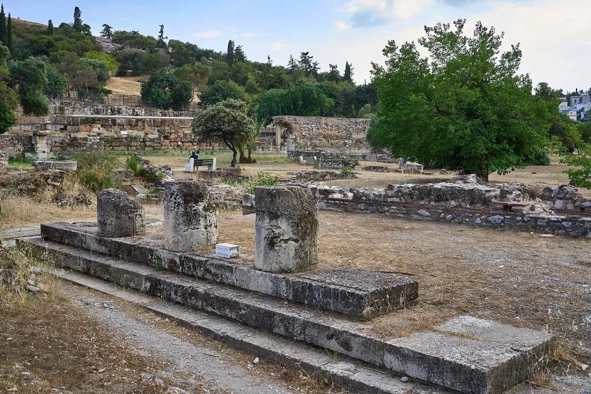 Middle Stoa of Ancient Athens in the Ancient Agora