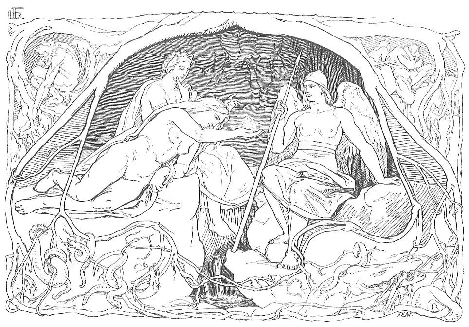 three Norns illustration Norse mythology Frølich