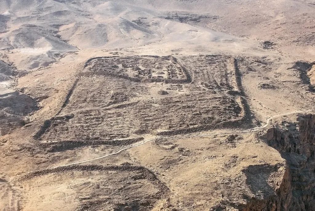 large ancient Roman fort at Masada
