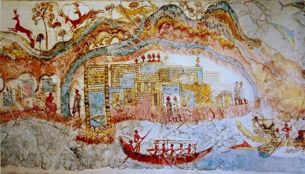 Bronze Age ship procession fresco from Akrotiri shows seafaring life before Santorini’s eruption