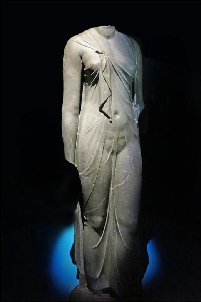 Granodiorite statue of Arsinoe II from Canopus recovered during underwater excavations in Egypt