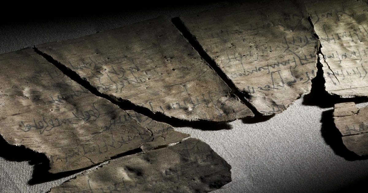 Vindolanda Tablets with Roman cursive writing beside a frontier fort context in Britain